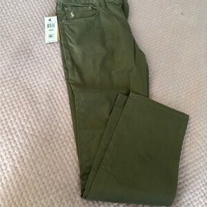 Polo Ralph Lauren Olive 
‘The Varick Slim Straight’